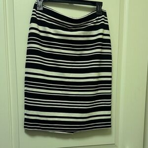 Black and White Striped Women's Skirt- Anne Taylor